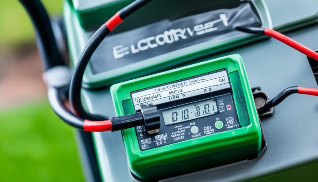 determining the voltage of a lawn mower battery