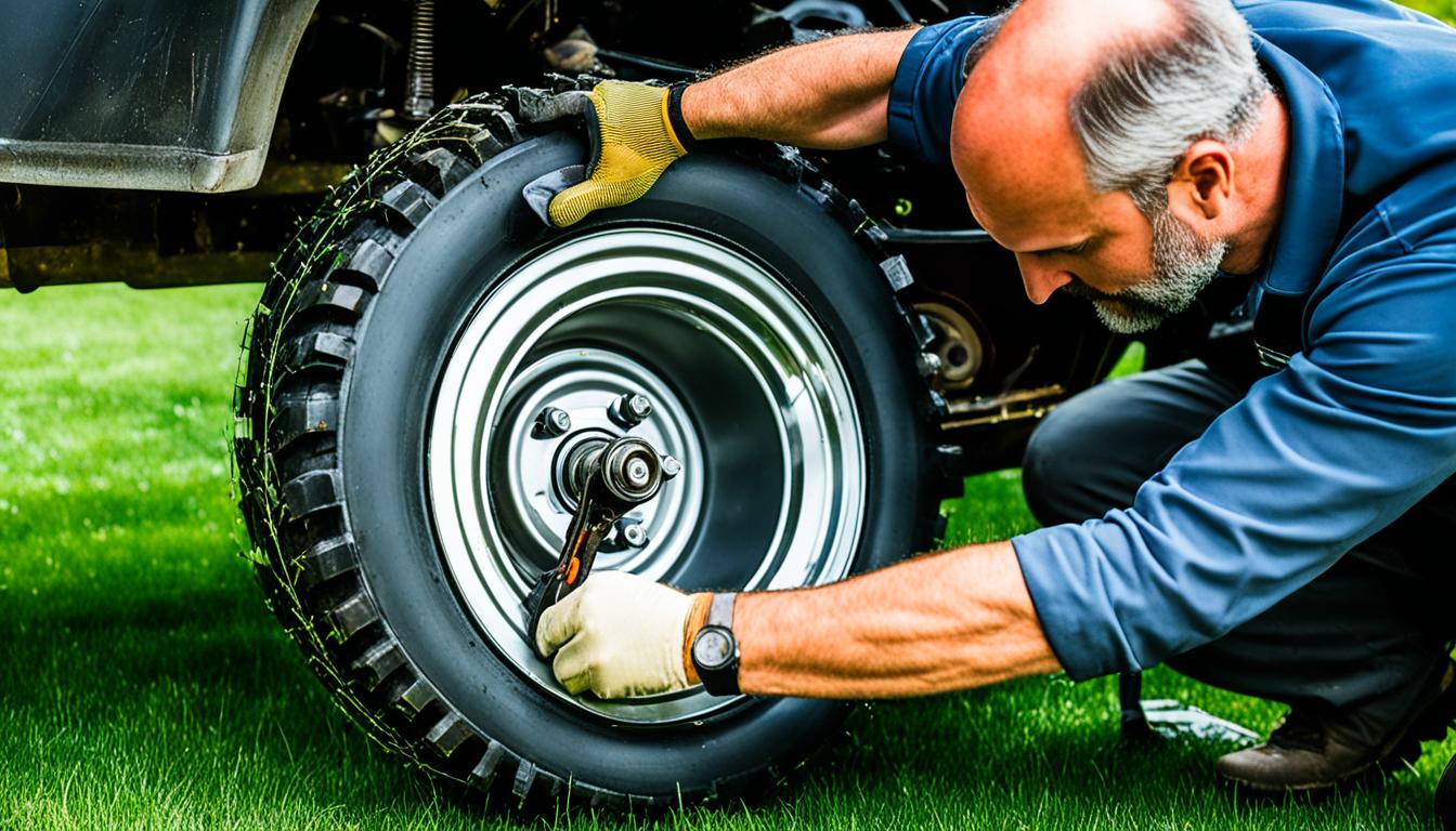 how to change a lawn mower tire