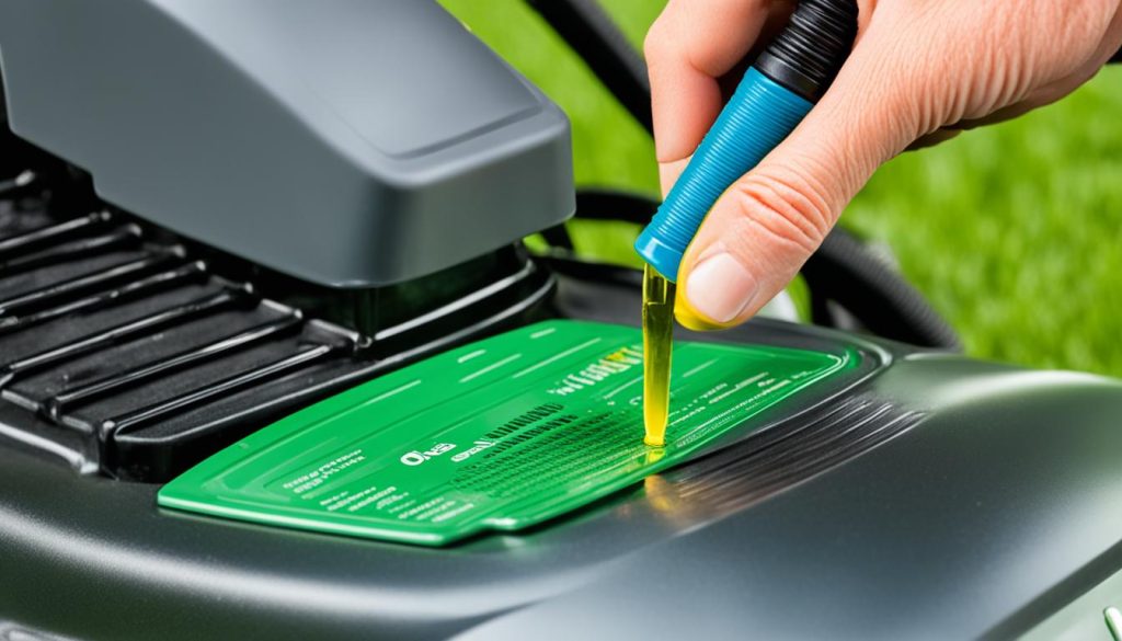 how to check oil level in lawn mower