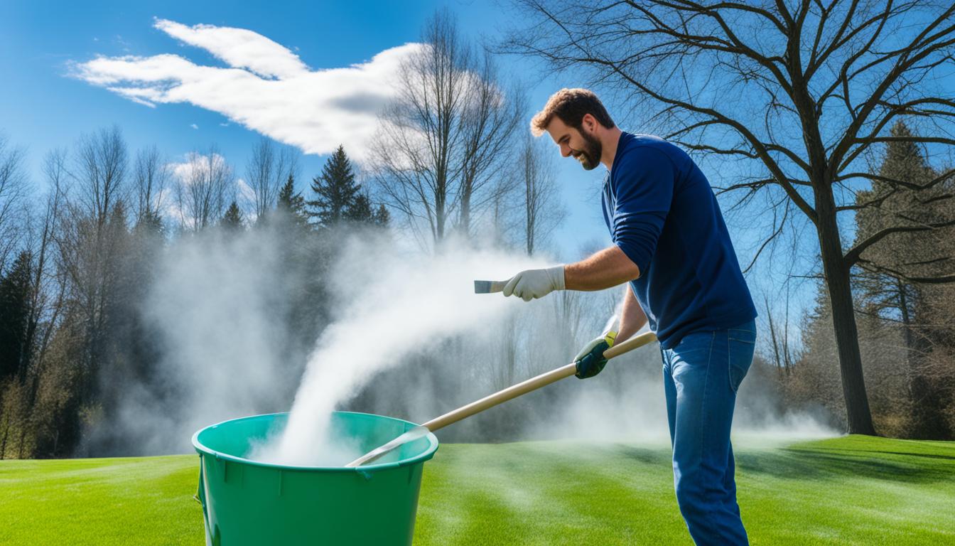 how to spread wood ash on lawn