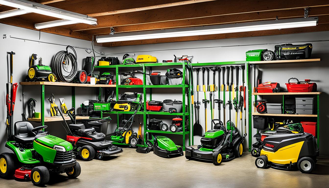 how to store a lawn mower in garage