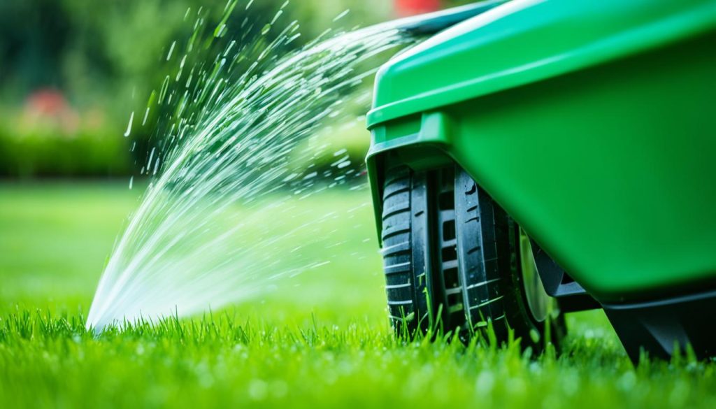 tilting lawn mower to drain gas