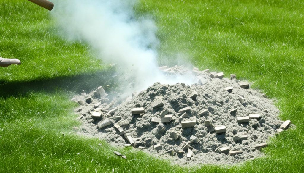 using wood ash on grass