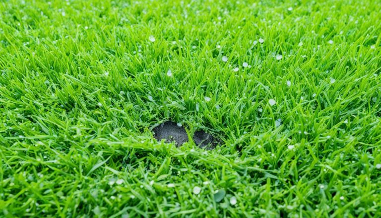 what causes small round holes in lawn