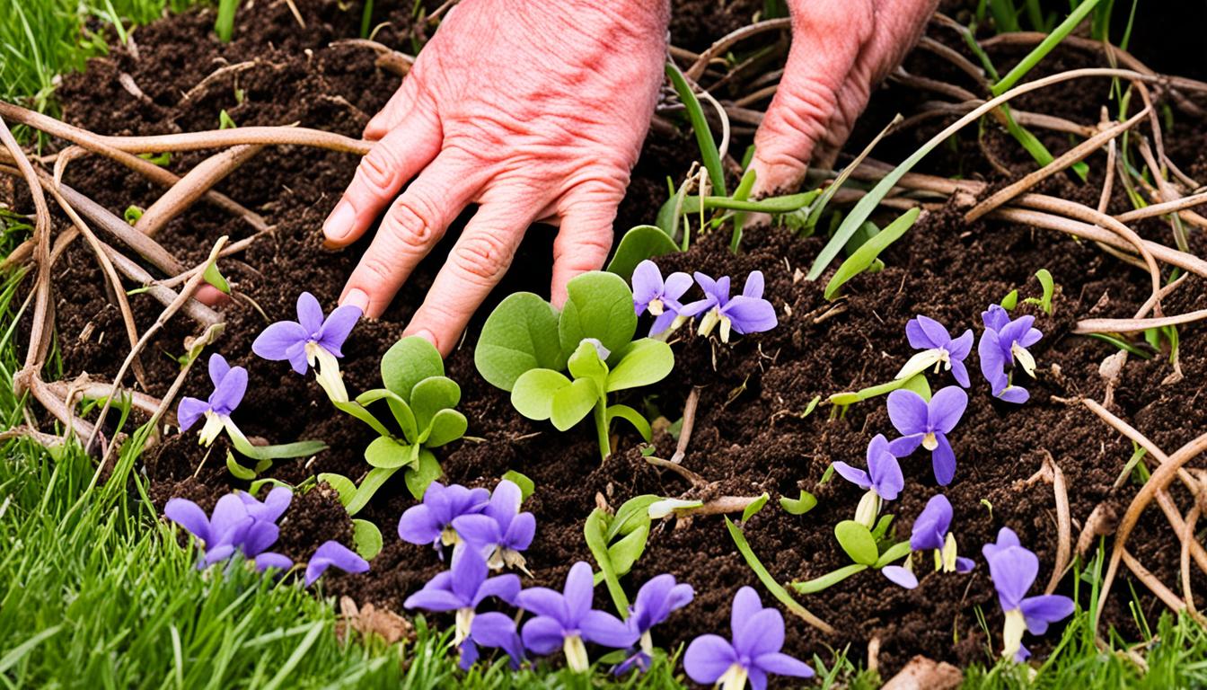 how to get rid of violets in lawn