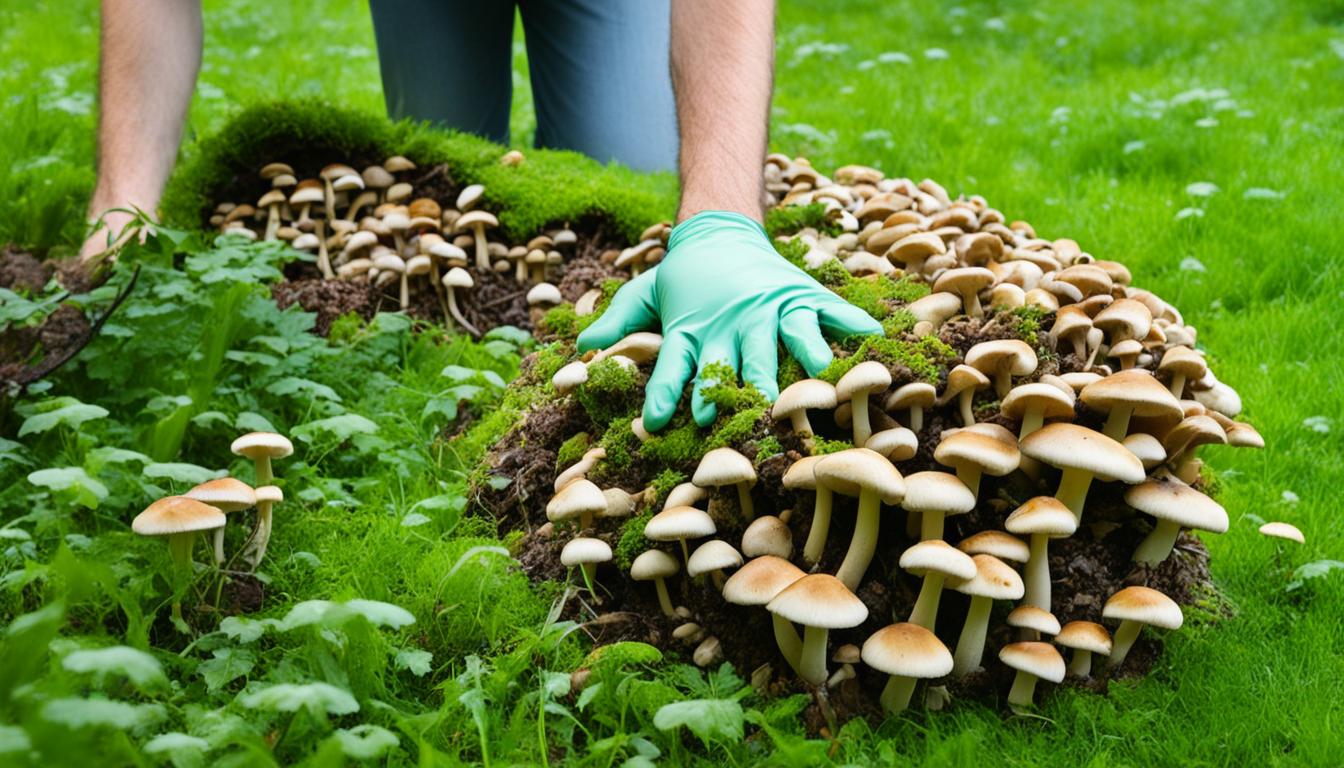 how to remove mushrooms from lawn