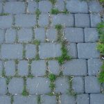 Stone pavement texture. Granite cobblestoned pavement background. Abstract background of old cobblestone pavement close-up